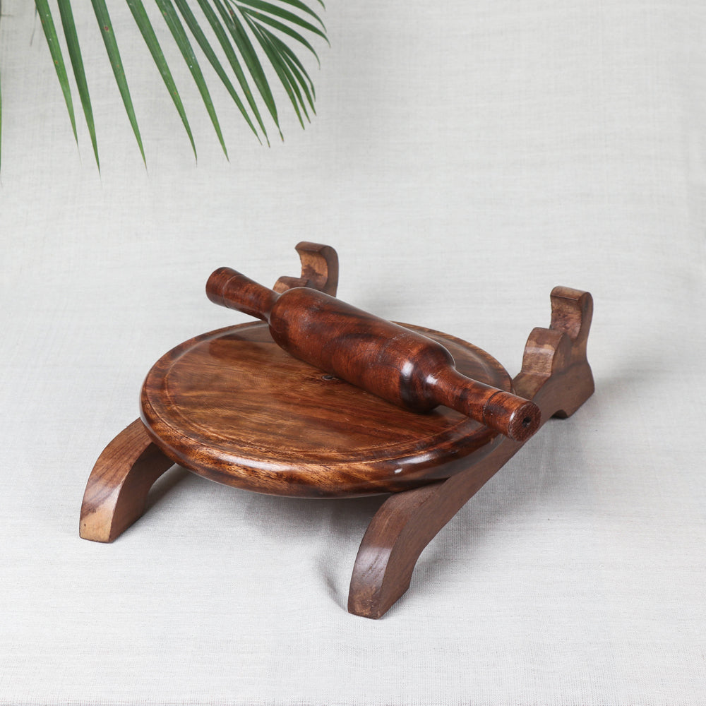 Chakla Belan with Stand - Handcrafted with Sheesham Wood