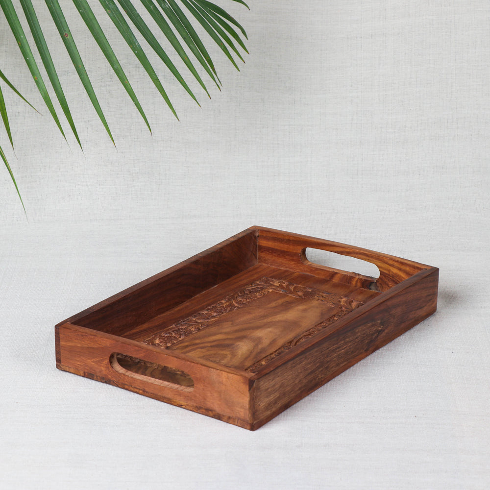Tray- Handcrafted with Sheesham Wood