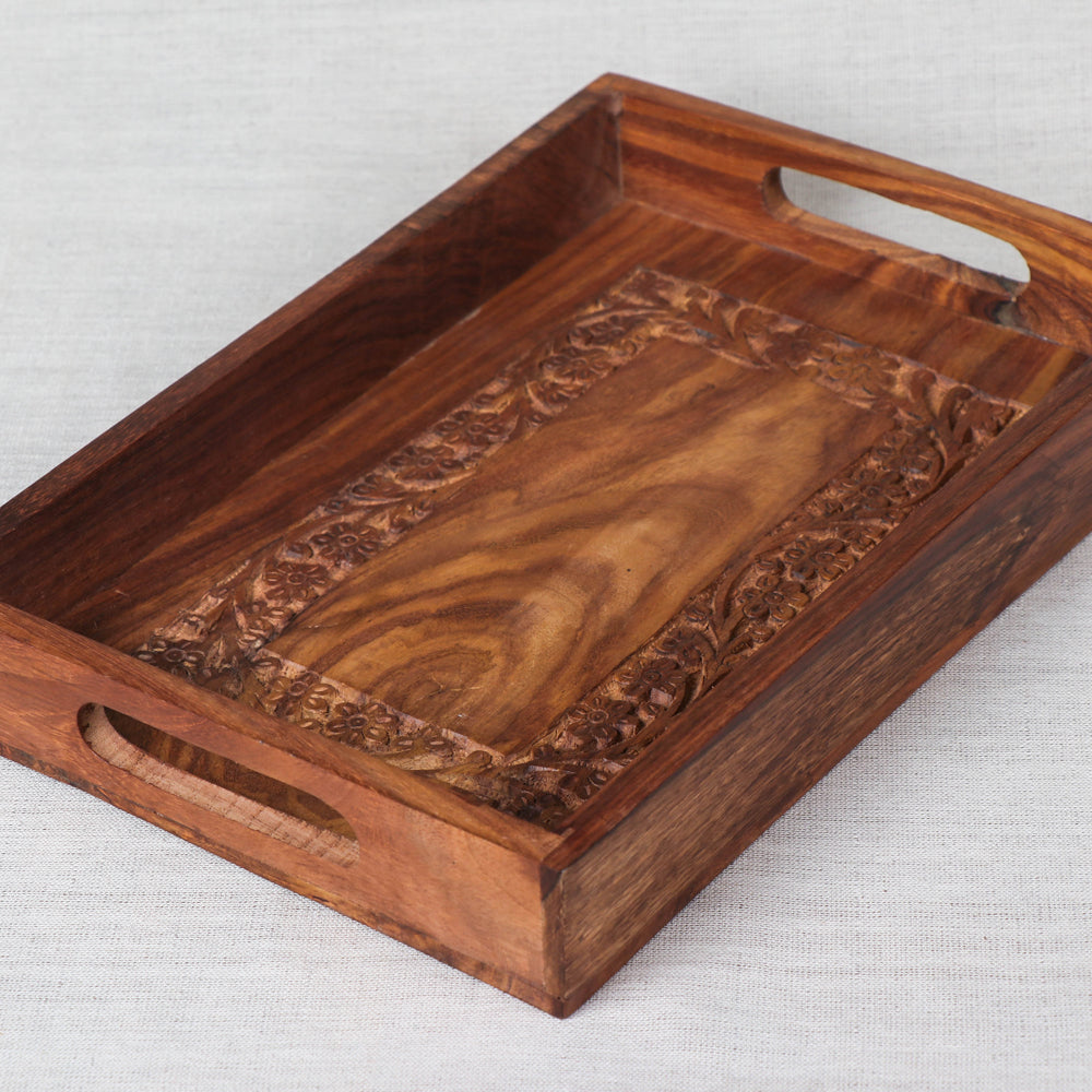 Tray- Handcrafted with Sheesham Wood