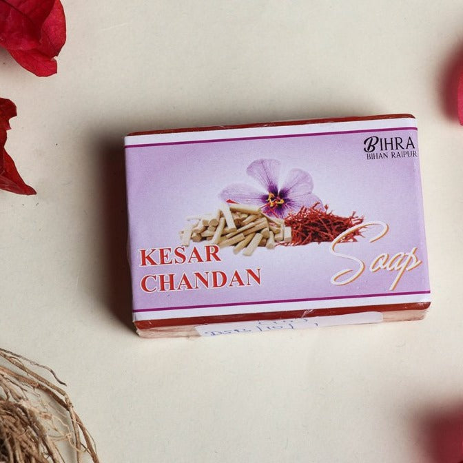 Bihra Handmade Natural Kesar Chandan Soap (100gm)