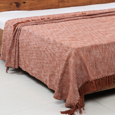 Pure Cotton Handloom Heavy Quality Double Bedcover from Bijnor by Nizam (98 in x 104 in)