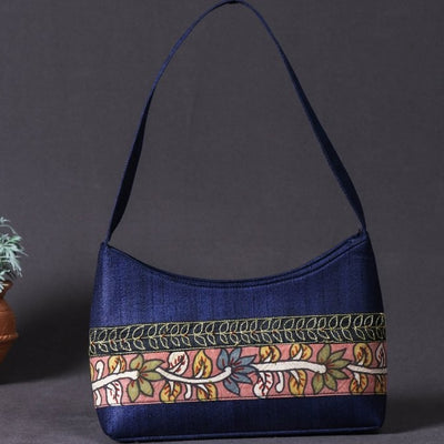 Hand Bag - Handpainted Kalamkari Natural Dyed Ghicha Silk