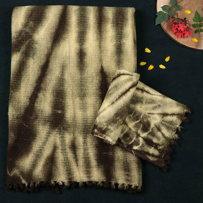 Pure Handloom Tie-Dye Cotton Towel & Napkin Set