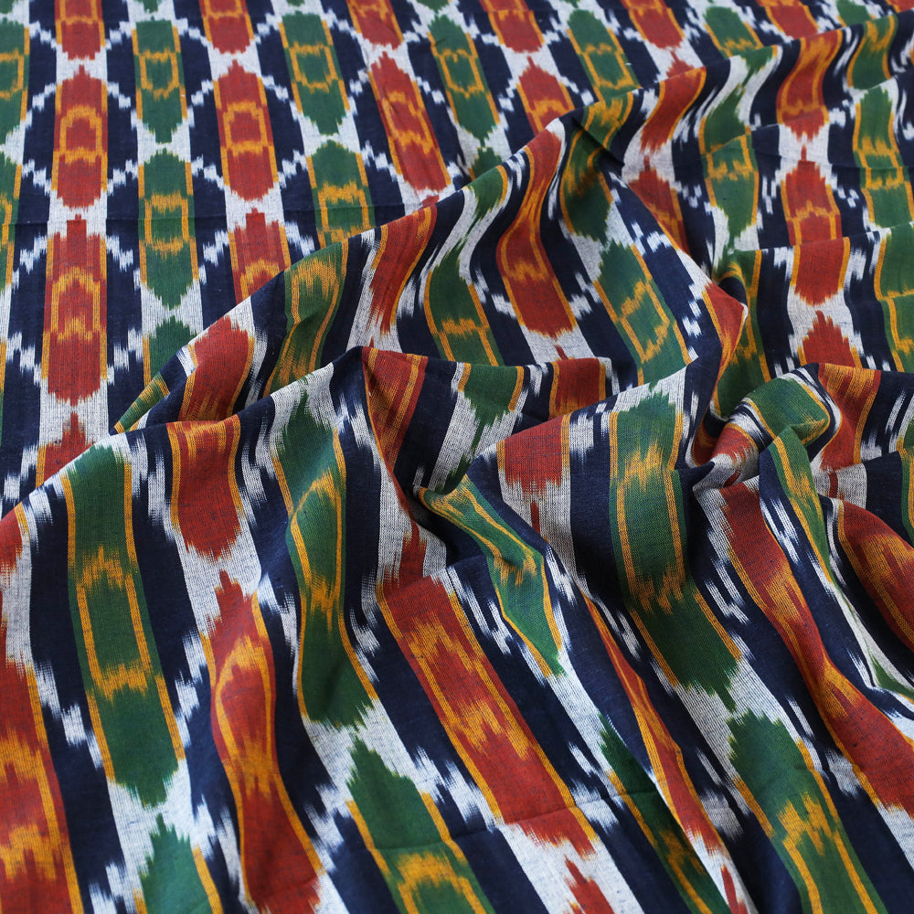 Pochampally Ikat Weave Cotton Double Bedcover with Pillow Covers (105 x 90 in)