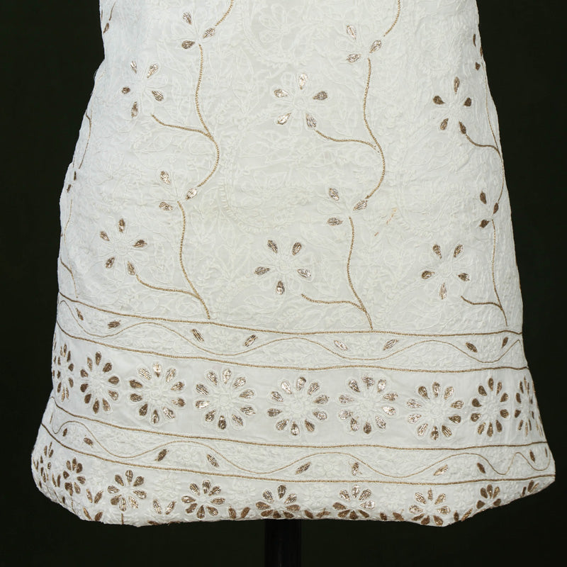 Chikankari Hand Embroidered Gota Patti Pure Cotton Kurta Material
