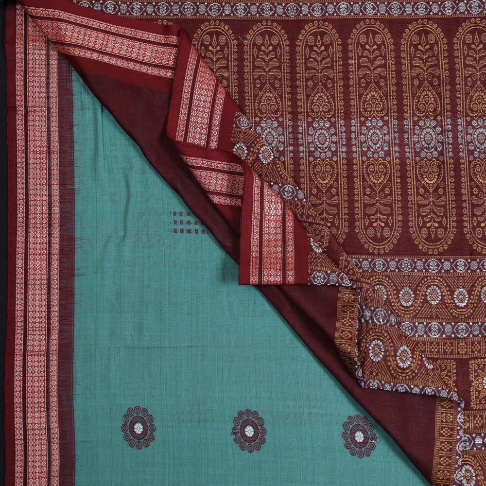 Bengal Handloom Cotton Baluchuri Saree in Biscotti and Red – Bengal Looms  India