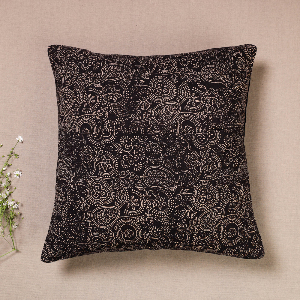 Kutch Embroiderd Ajrakh Mashru Silk Cushion Cover (16 x 16 in)