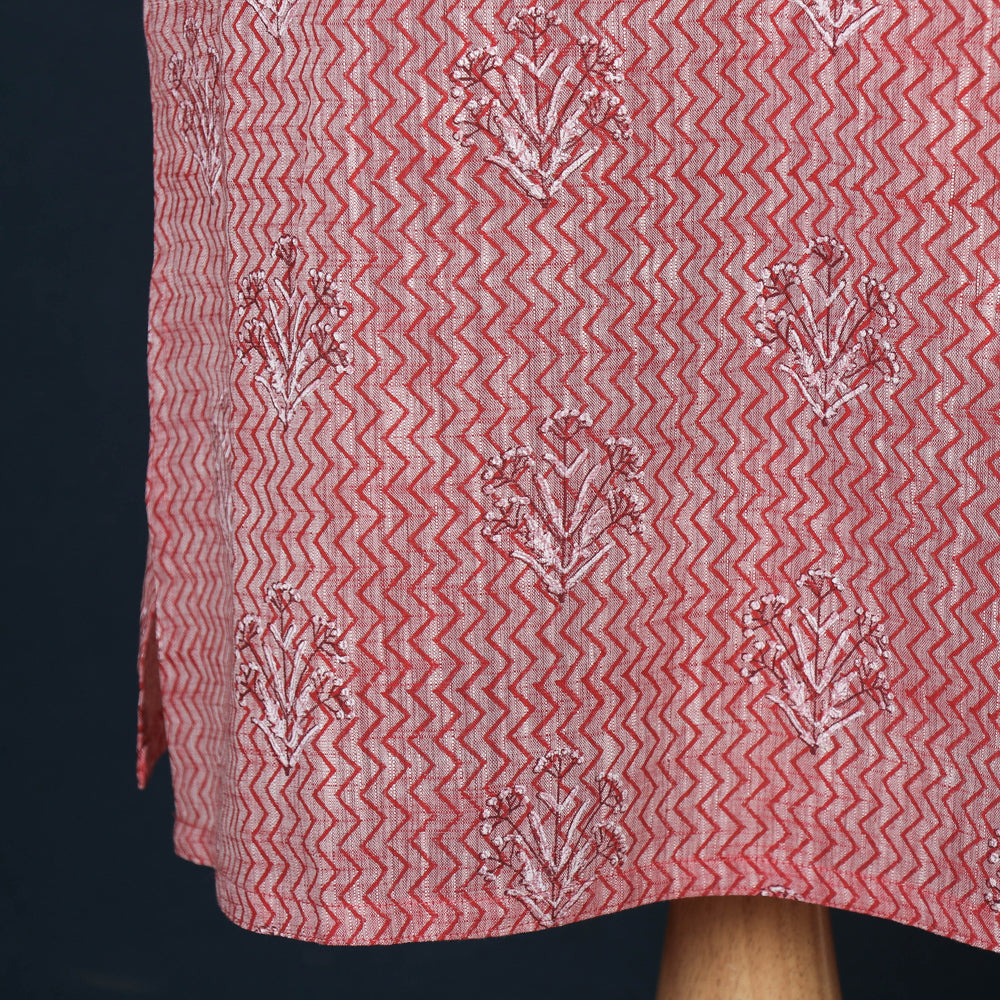 Daram Women Mangalgiri Cotton Hand Block Printed 3/4th Sleeves Kurti
