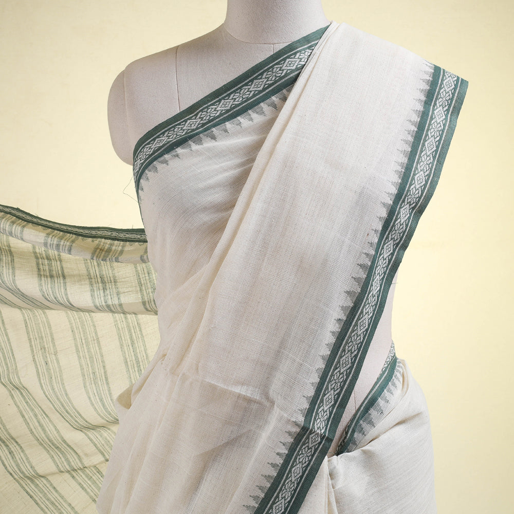 Srikakulam Handloom Cotton Saree with Kuppadam Border by DAMA