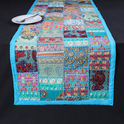 Khambadiya Patchwork Cotton Table Runner (20 x 80 in)