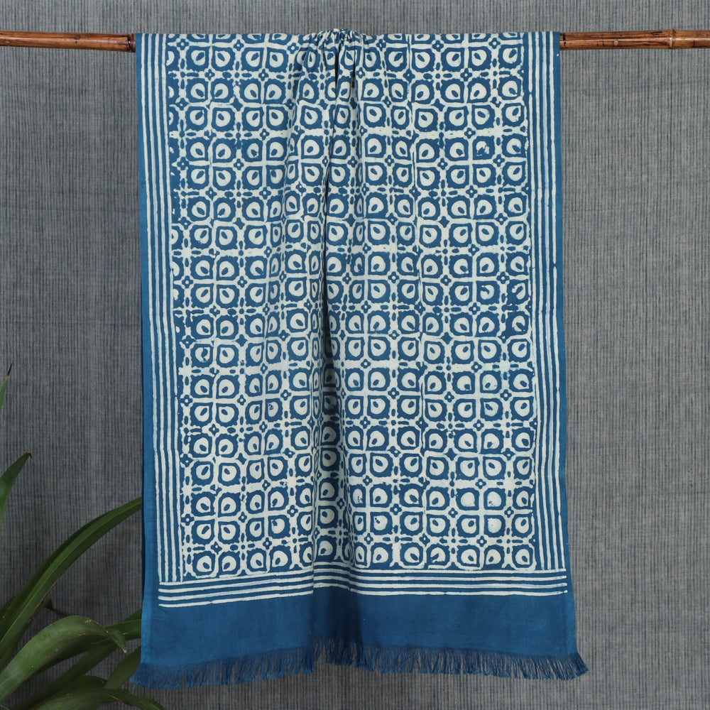 Traditional Pipad Block Print Pure Handloom Cotton Natural Dyed Towel