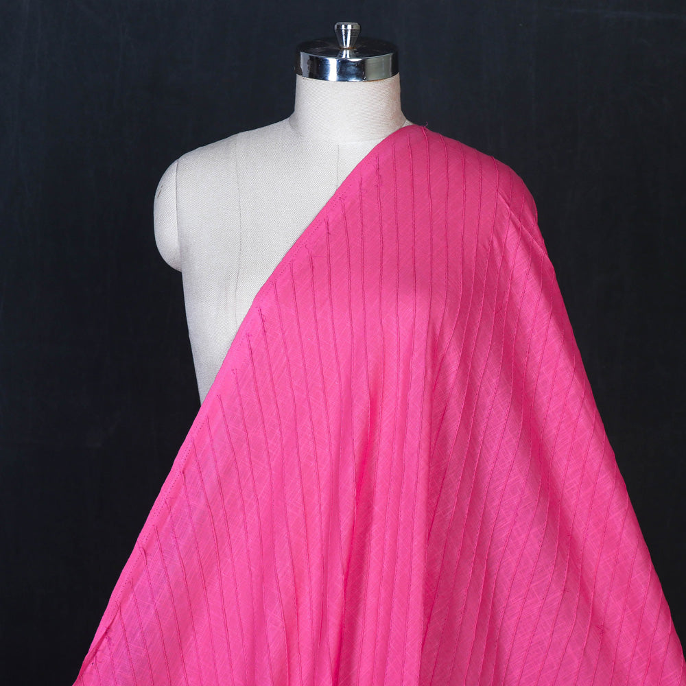 Pink - Pintuck Plain Pure Cotton Fabric