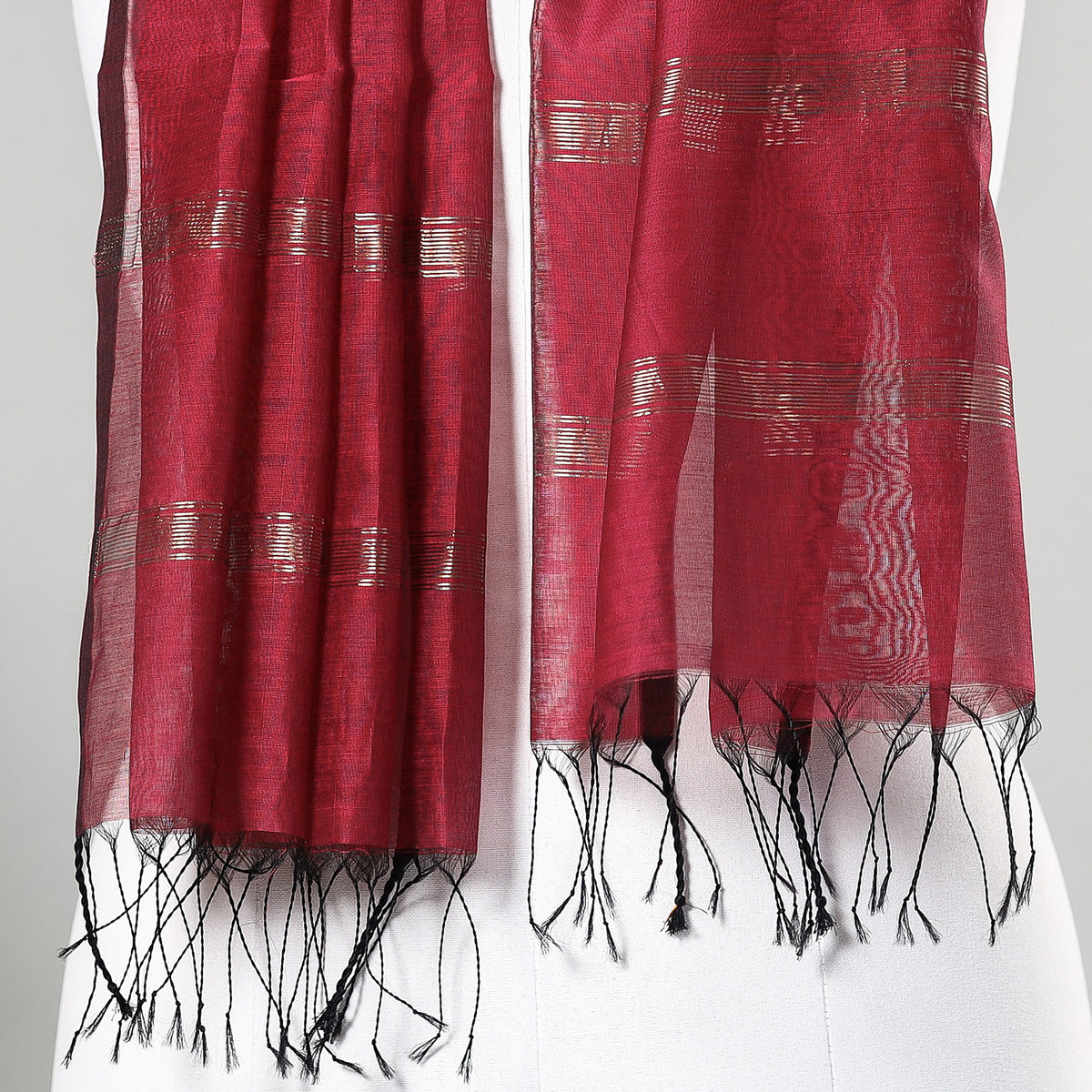 Traditional Maheshwari Silk Handloom Zari Work Stole