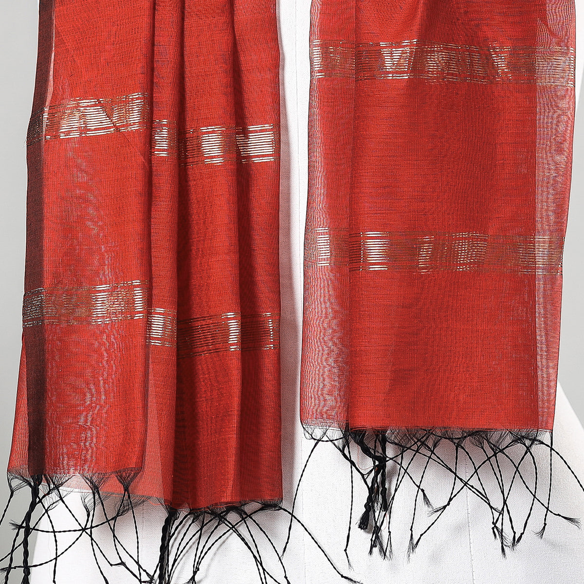 Traditional Maheshwari Silk Handloom Zari Work Stole