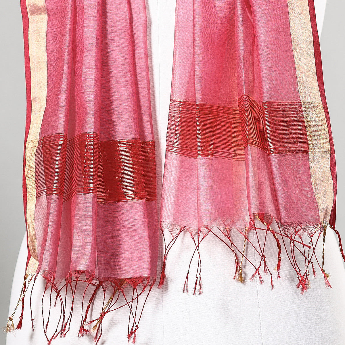 Traditional Maheshwari Silk Handloom Zari Work Stole