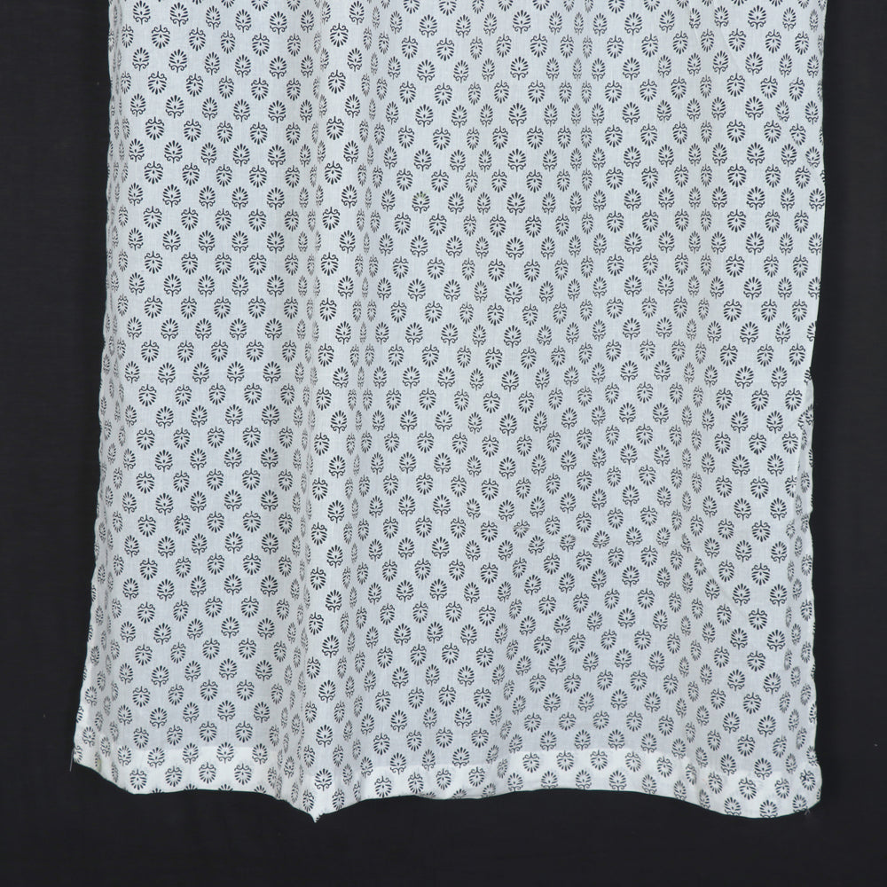 Hand Block Printed Cotton Window Curtain (5 x 3.5 feet) (single piece)