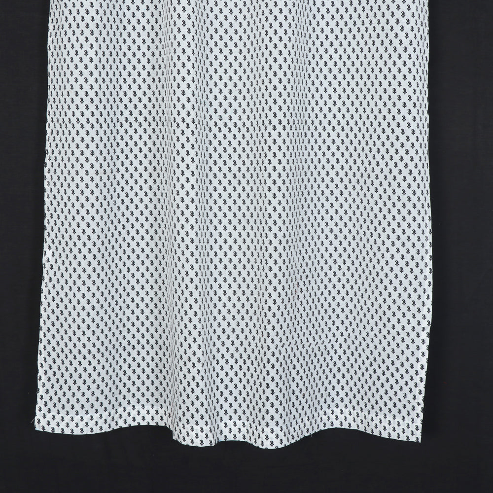 Hand Block Printed Cotton Window Curtain (5 x 3.5 feet) (single piece)