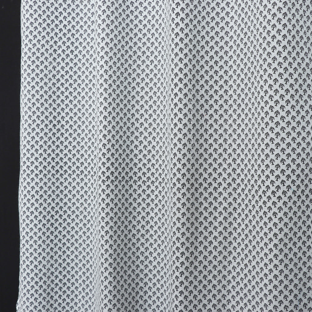 Hand Block Printed Cotton Window Curtain (5 x 3.5 feet) (single piece)