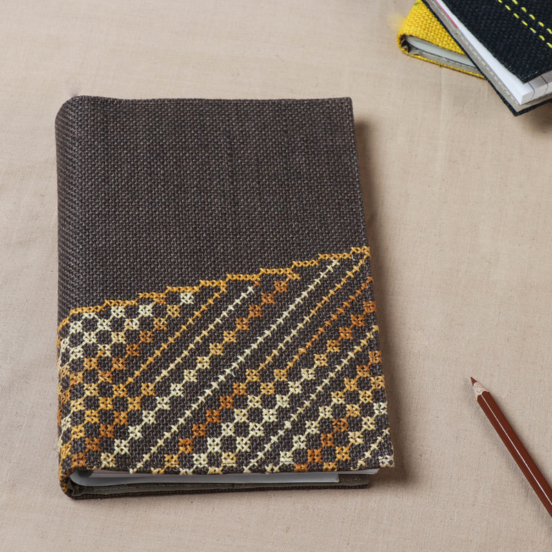 Tribal Hand Embroidered Jute Spiral Notebook