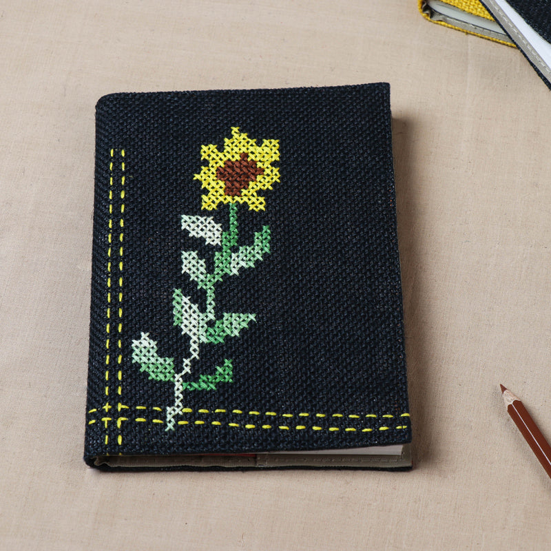 Tribal Hand Embroidered Jute Notebook (Small)