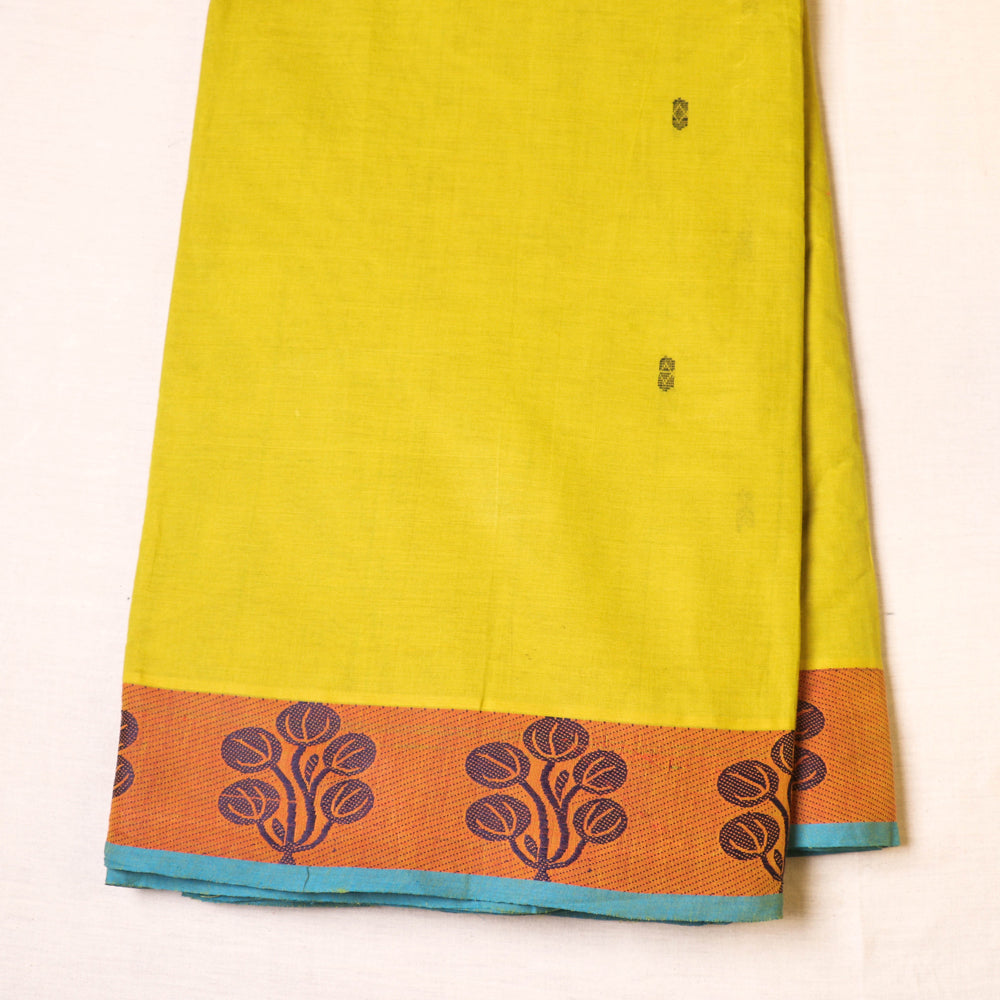 Kanchipuram Cotton Buti Fabric with Thread Border