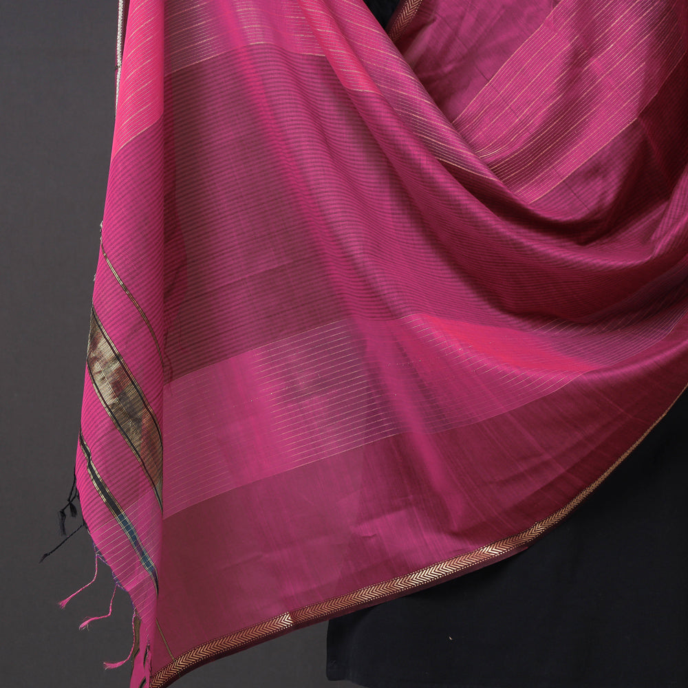 Original Maheshwari Silk Pure Handloom Zari Work Dupatta