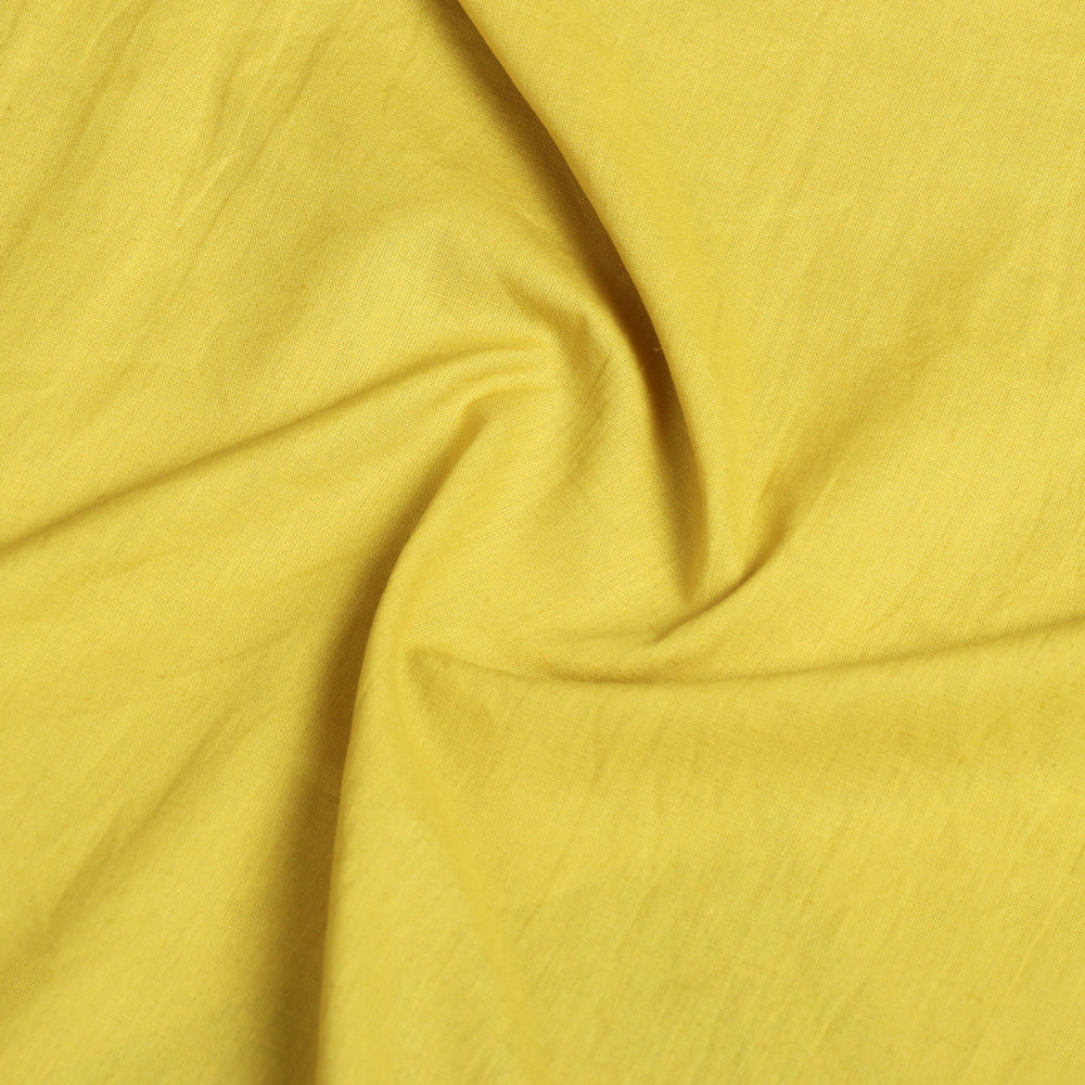 Yellow - Pre Washed Plain Dyed Flex Cotton Fabric (Width - 43 in)
