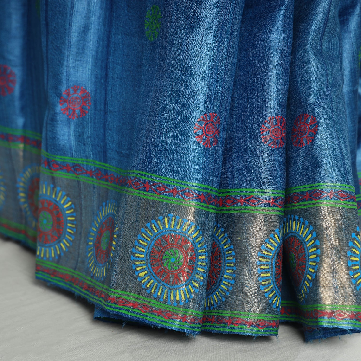 Pure Kosa Tussar Silk Godana Handpainted Handloom Saree