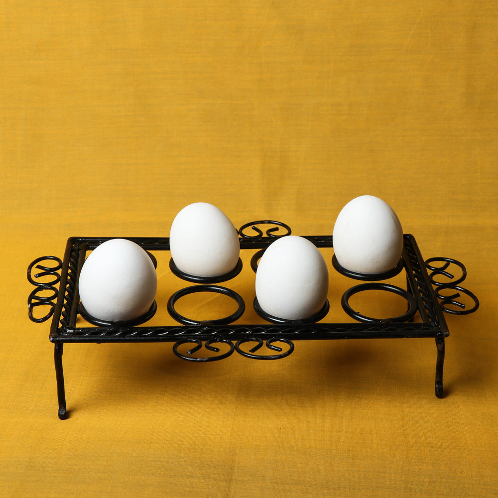 Rectangle - Bastar Tribal Wrought Iron Egg Holder