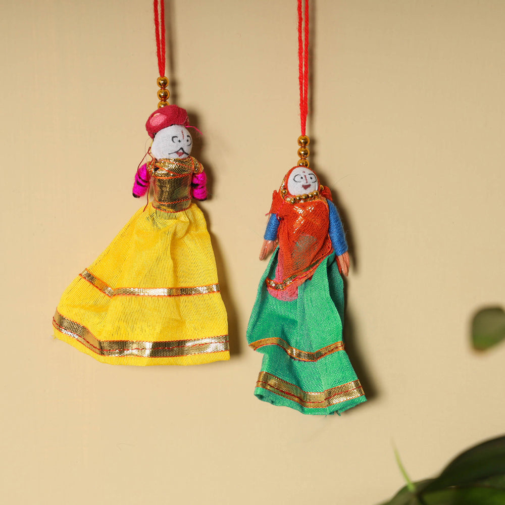 Rajasthani Couple Handmade Hanging / Kathputli