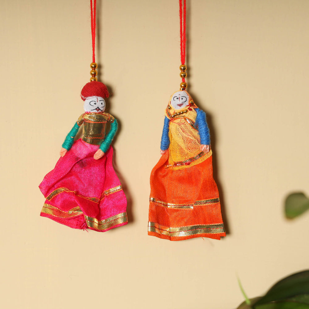 Rajasthani Couple Handmade Hanging / Kathputli