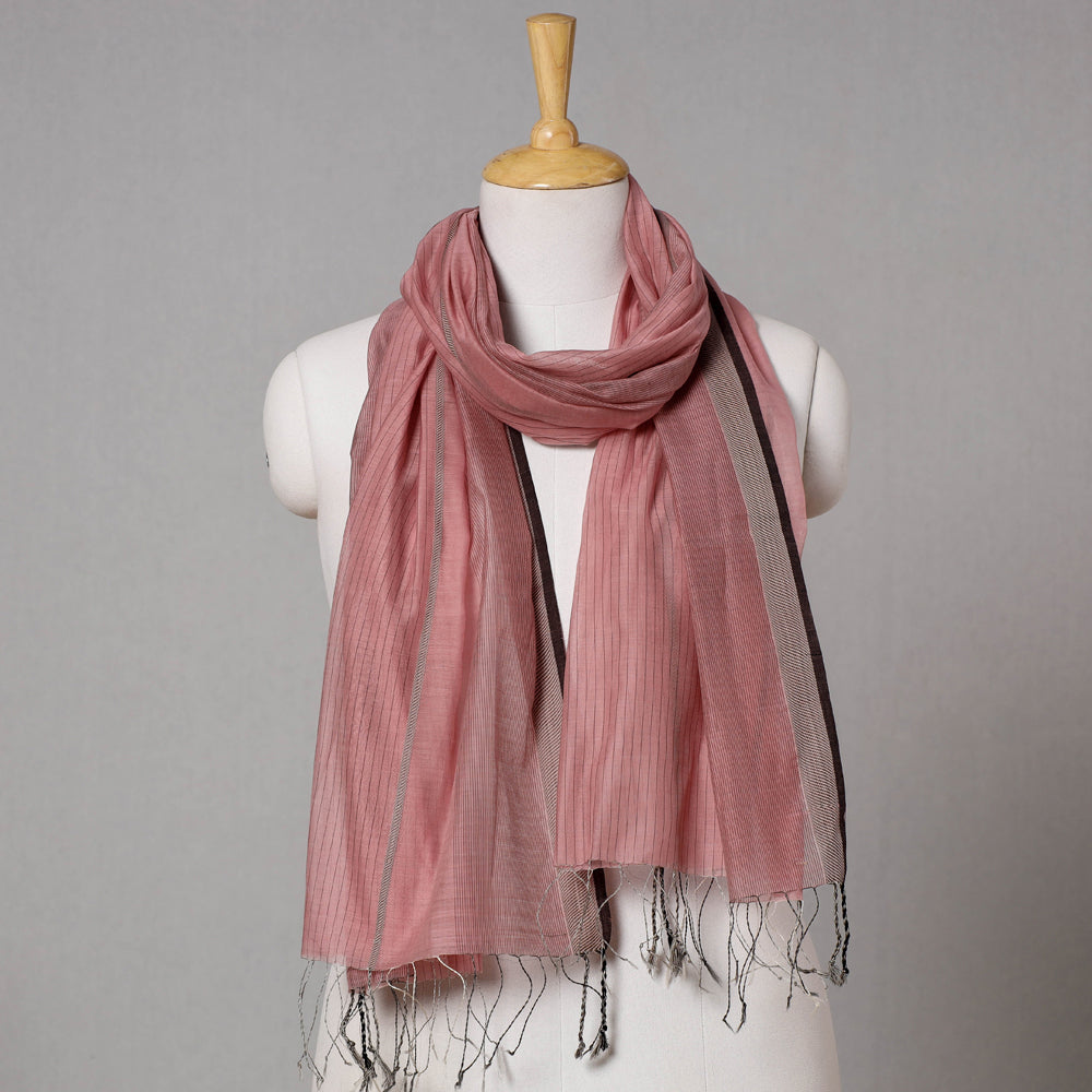 Traditional Silk Cotton Handloom Stole with Tassels