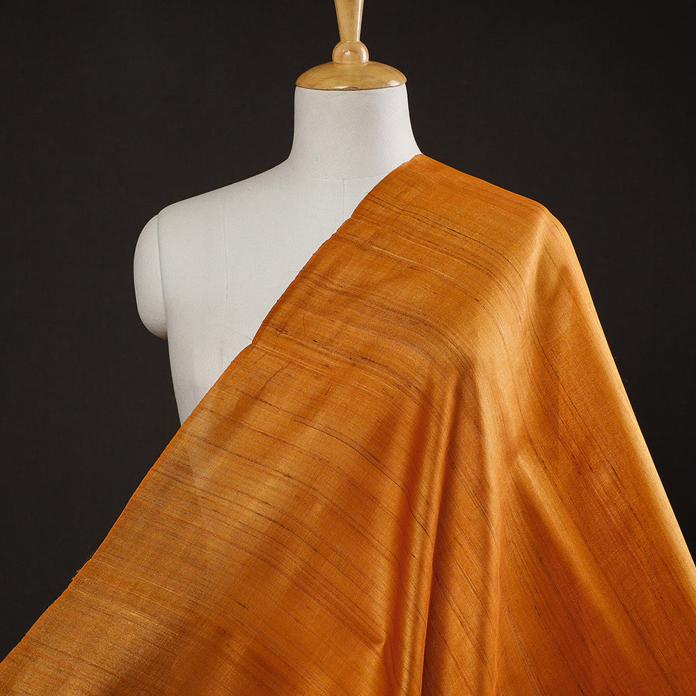 Mustard Yellow - Bhagalpuri Handwoven Pure Desi Tussar Silk Fabric