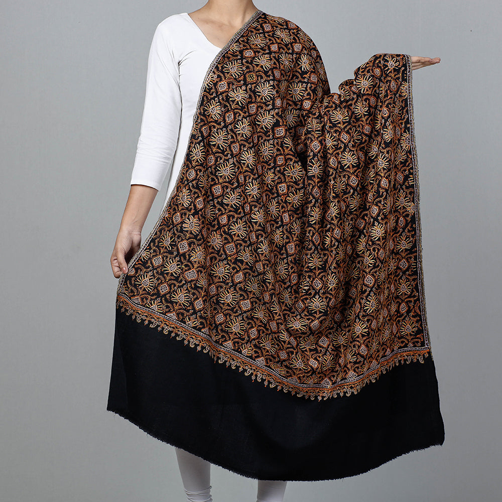 Kashidakari Full All Over Embroidery Woolen Shawl