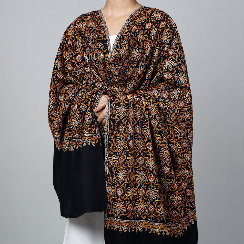 Kashidakari Full All Over Embroidery Woolen Shawl