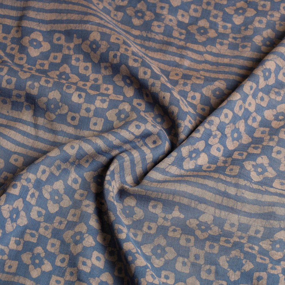 Hand Batik Printed Mul Cotton Saree with Blouse Piece
