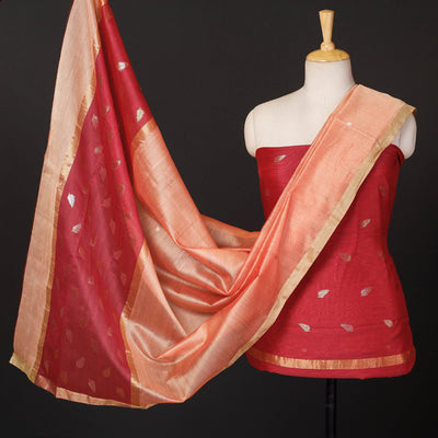 2pc Handloom Chanderi Silk Zari Buti Suit Material Set by Rauph Khan