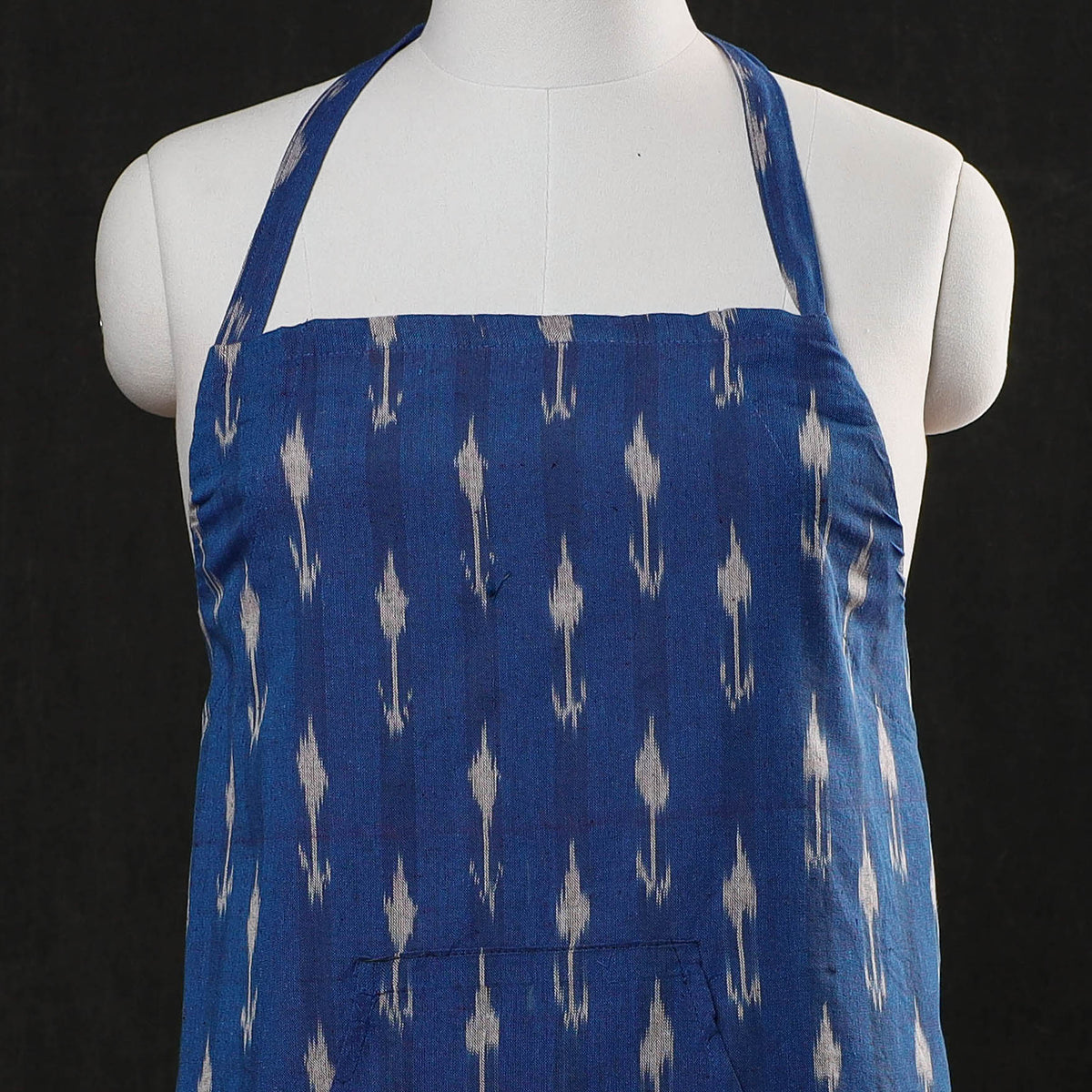 Pochampally Ikat Weave Cotton Apron with Pocket
