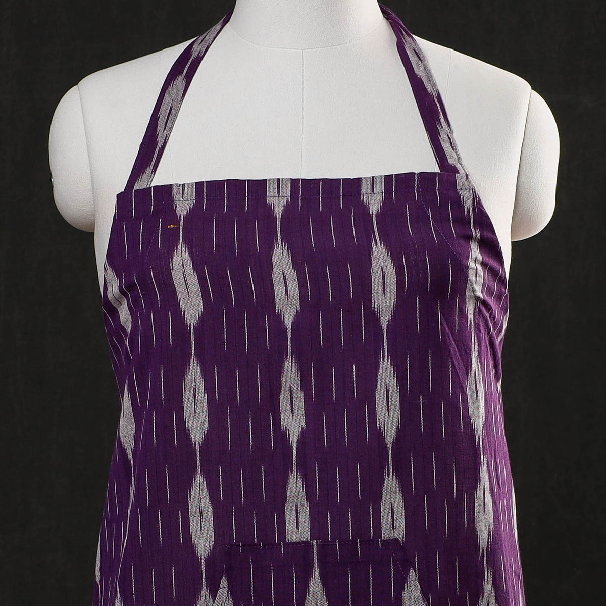Pochampally Ikat Weave Cotton Apron with Pocket