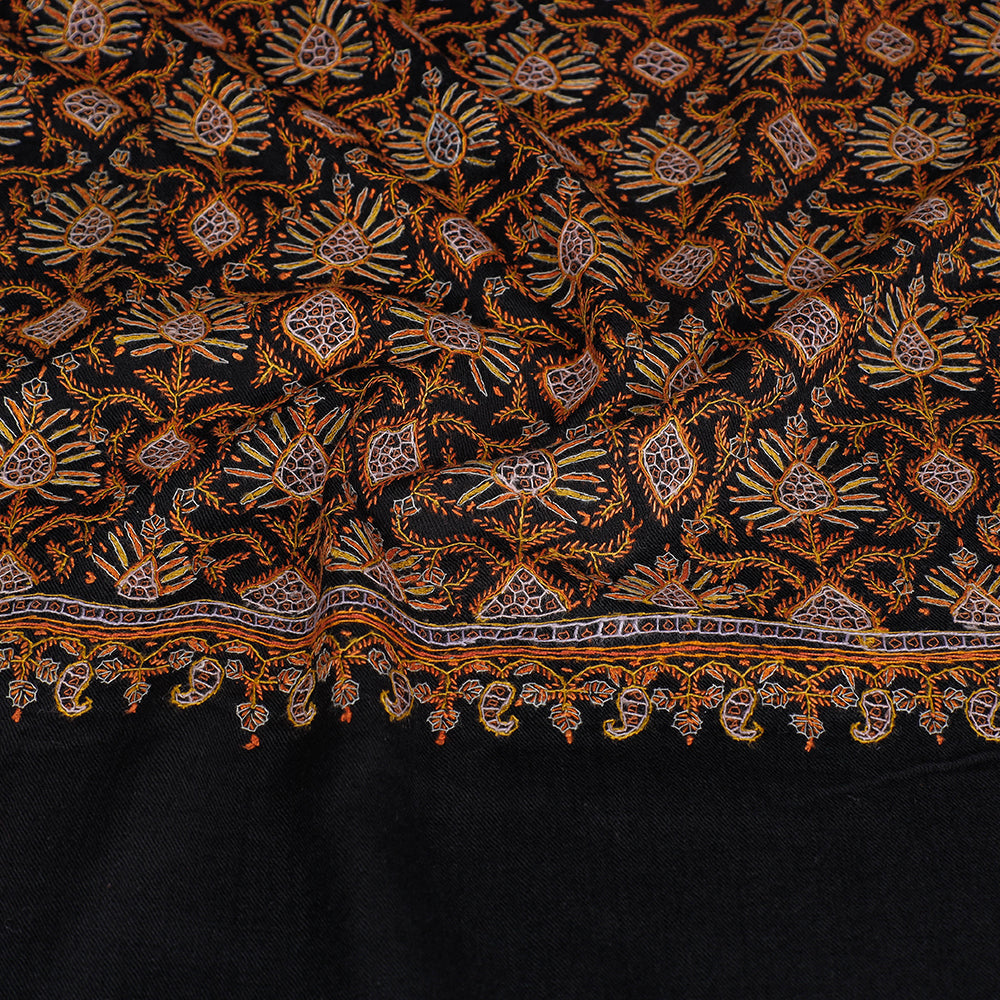 Kashidakari Full All Over Embroidery Woolen Shawl