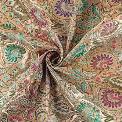 Pure Banarasi Brocade Kinkhab Handwoven Semi Silk Fabric