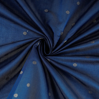 Pure Banarasi Handwoven Silk Cotton Zari Booti Fabric