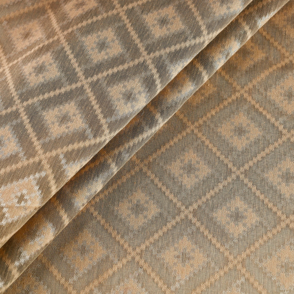 Pure Banarasi Handwoven Silk Cotton Zari Booti Fabric