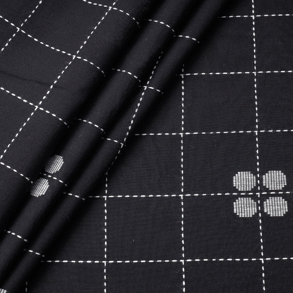 Black - Jacquard Pre Washed Cotton Fabric