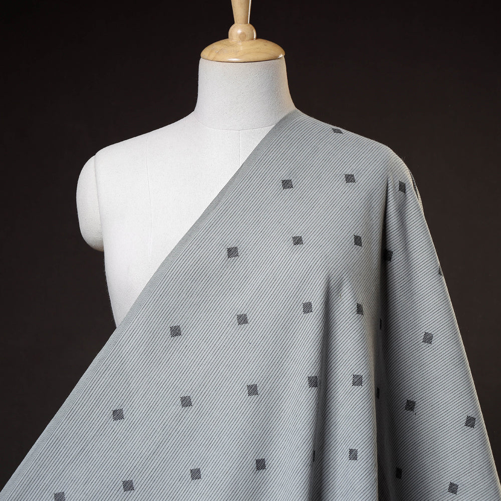 Light Grey - Jacquard Pre Washed Cotton Fabric