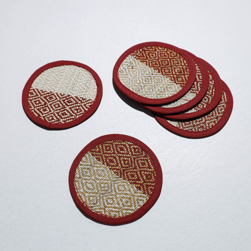 Madur Grass Round Coasters of Midnapur (Set of 6)