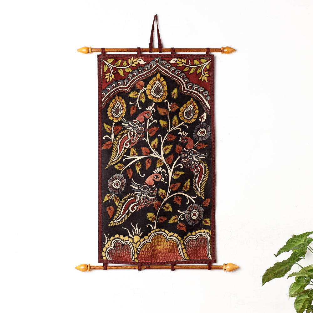 Handpainted Kalamkari Wall Hanging Scroll (25 x 12 in)