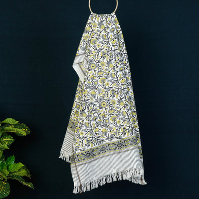 Special Sanganeri Hand Block Printed Jhiri Handloom Cotton Towel
