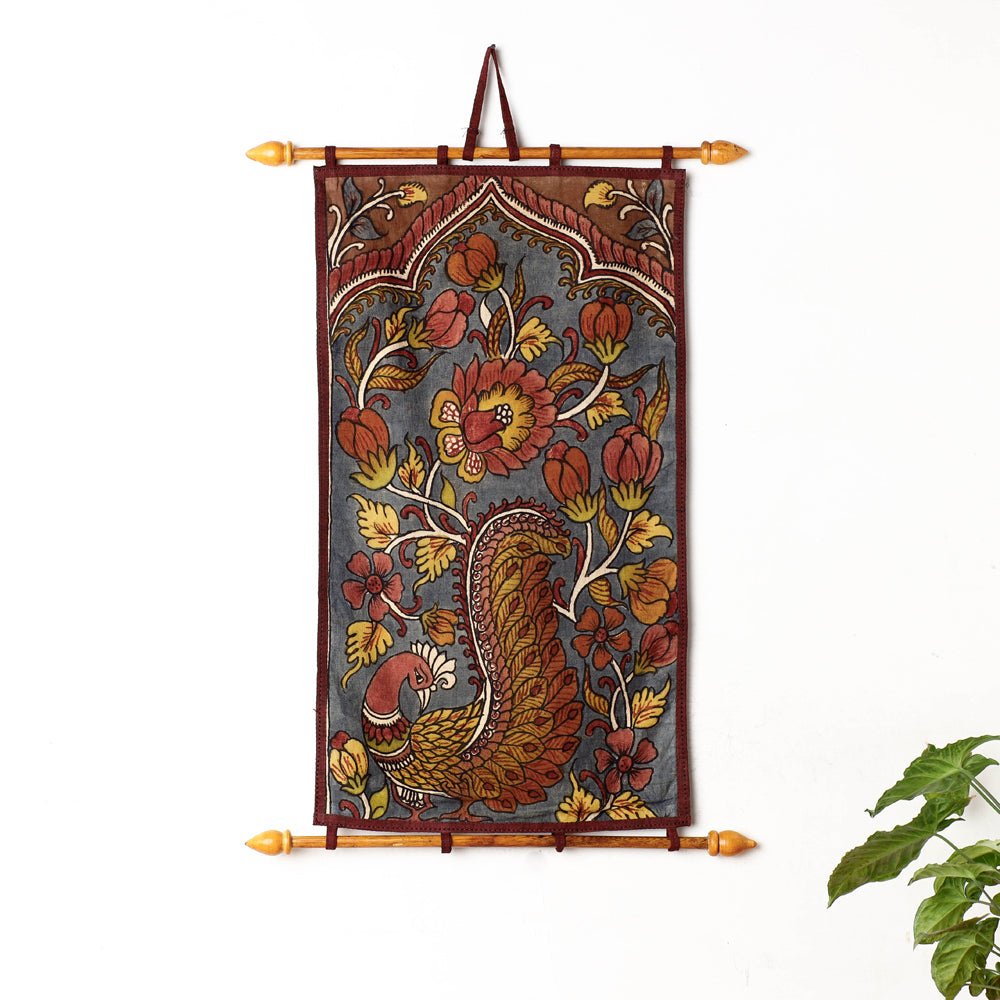 Handpainted Kalamkari Wall Hanging Scroll (25 x 12 in)
