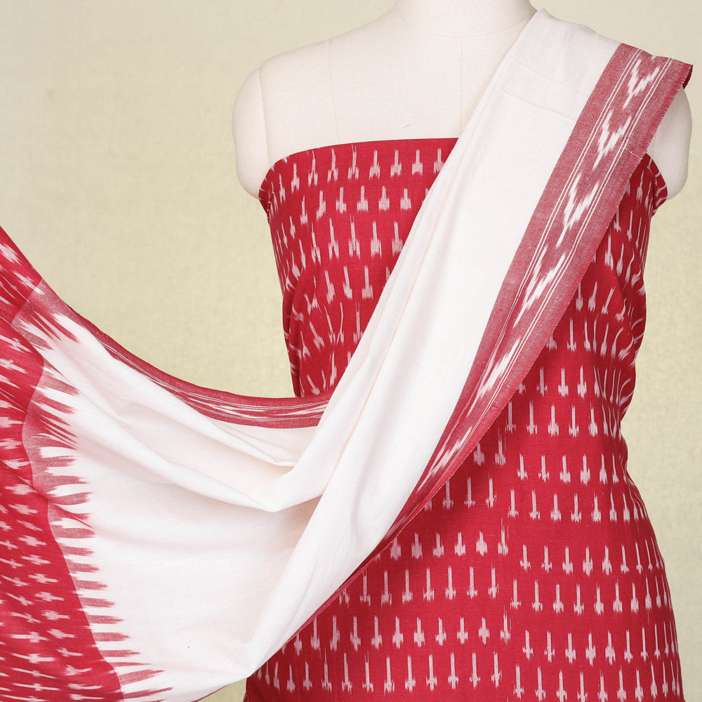 3pc Pochampally Ikat Cotton Suit Material Set